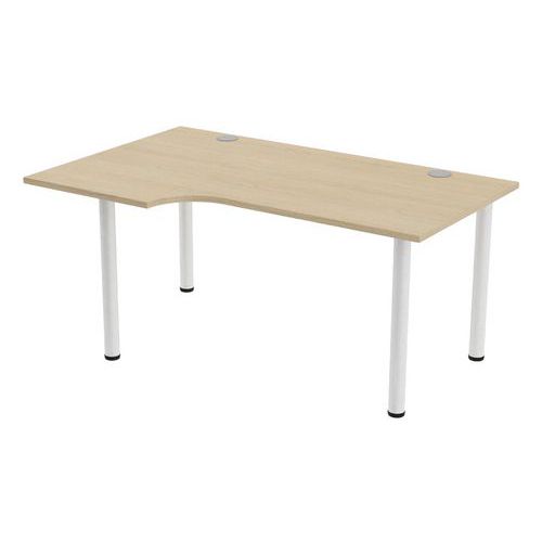 Bureau Tubo Compact Gauche 160 X 100 Cm Chêne Blanc
