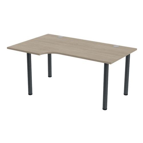 Bureau Tubo Compact Gauche 160 X 100 Cm Chêne Gris Anthracite