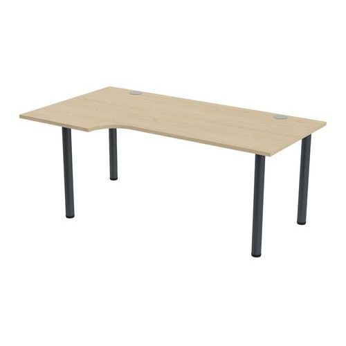 MBA - Bureau Tubo Compact Gauche 180x100cm Chêne Anthracite - Éco-responsable PEFC - Garantie 10 ans