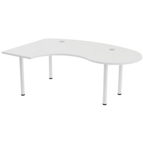 Bureau Tubo Compact Gauche Accueil 200 X 140 Cm Blanc Blanc