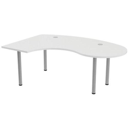 Bureau Tubo Compact Gauche Accueil 200 X 140 Cm Blanc Alu