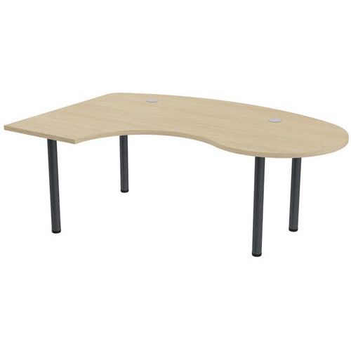 Bureau Tubo Compact Gauche Accueil 200 X 140 Cm Chêne Anthracite