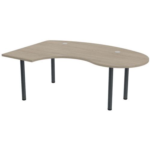 Bureau Tubo Compact Gauche Accueil 200 X 140 Cm Chêne Gris Anthracite