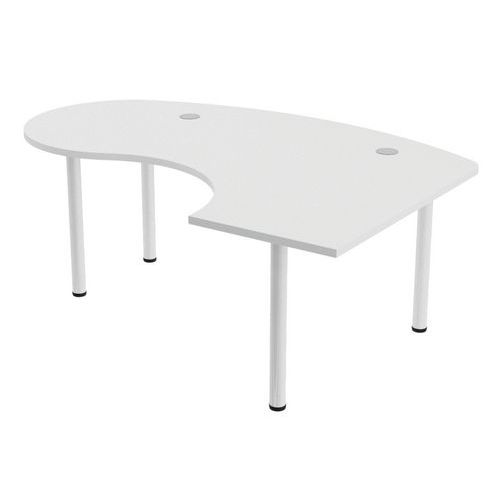 Bureau Tubo Compact Droite Accueil 200 X 140 Cm Blanc Blanc