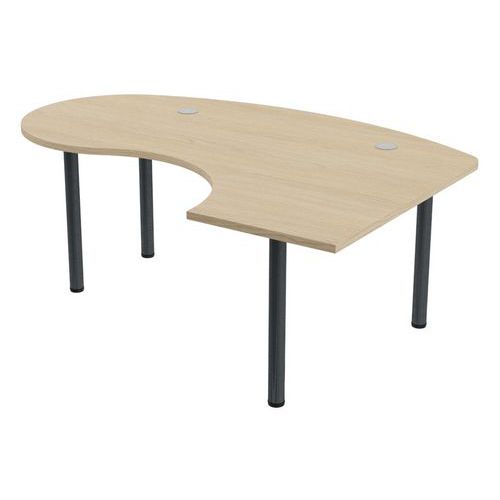 MBA - Bureau d'angle droit Tubo 200x140 cm Chêne Anthracite - Éco-responsable, Garantie 10 ans