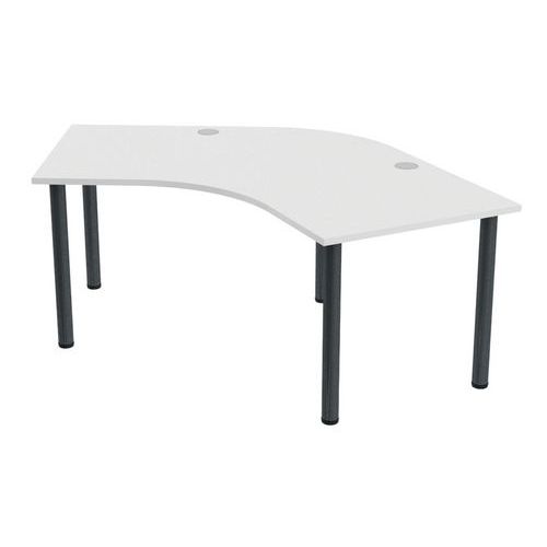 MBA - Bureau Symétrique Tubo Compact 200x140 cm Blanc Anthracite - Éco-responsable - Garantie 10 ans