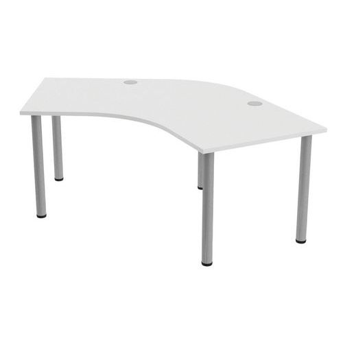 Bureau Tubo Compact 120 Symétrique 200 X 140 Cm Blanc Alu
