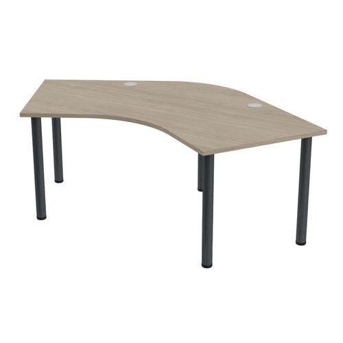 Bureau Tubo Compact 120 Symétrique 200 X 140 Cm Chêne Gris Anthracite