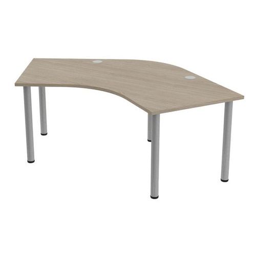 MBA - Bureau Tubo Compact 200x140 cm Chêne Gris Alu - Symétrique - Éco-responsable - Garantie 10 ans