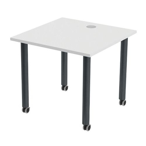 Table de réunion Tubo à roulettes 80 x 80 cm