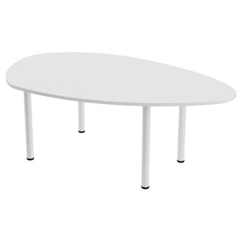 Table De Réunion Tubo Galet 200 X 123 Cm Blanc Blanc