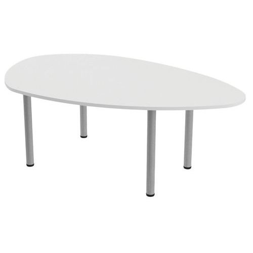 Table De Réunion Tubo Galet 200 X 123 Cm Blanc Alu
