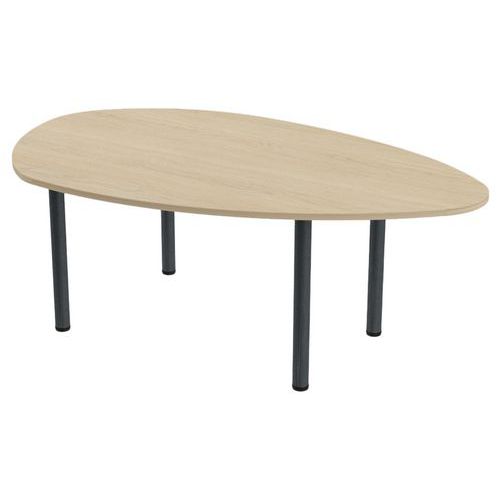 MBA - Table de réunion Tubo galet 200x123cm Chêne Anthracite - Ovale - Éco-responsable - 10 ans garantie
