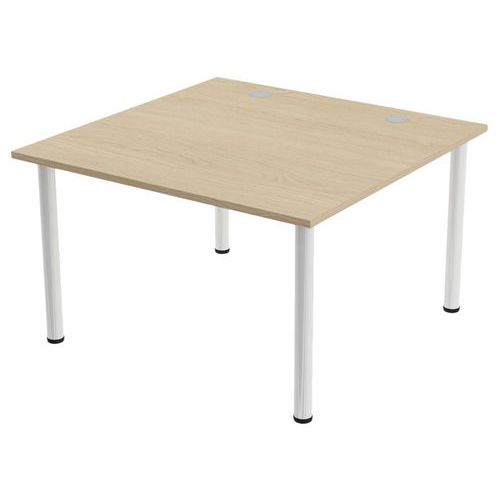 Table De Réunion Tubo 120 X 120 Cm Chêne Blanc