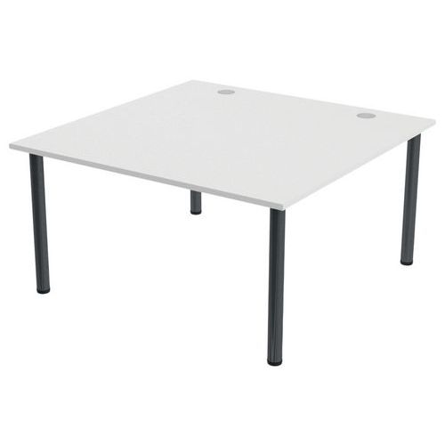 Table De Réunion Tubo 140 X 140 Cm Blanc Anthracite