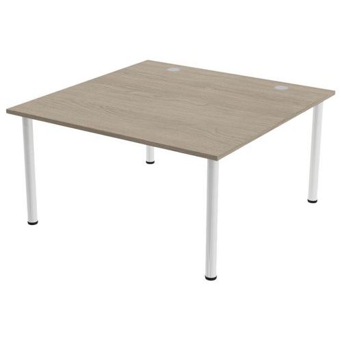 Table De Réunion Tubo 140 X 140 Cm Chêne Gris Blanc
