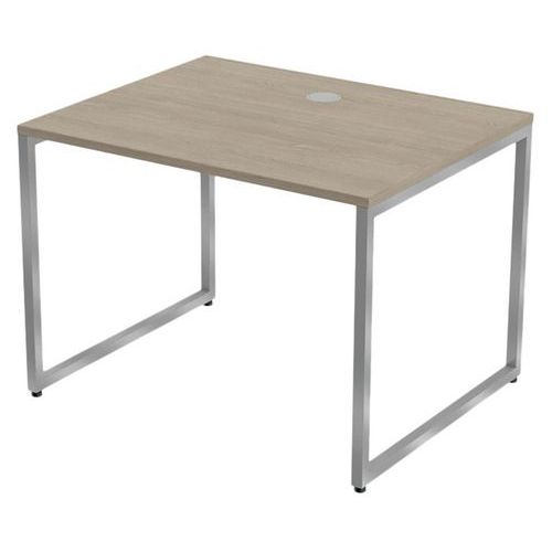 MBA - Bureau droit Kad 100x80cm Chêne Gris Alu - Éco-responsable - 10 ans Garantie