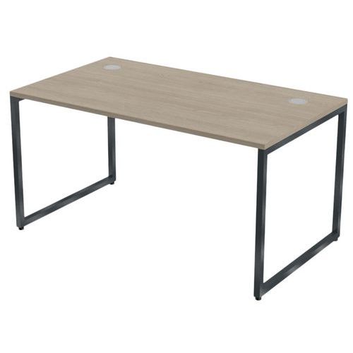 Bureau Kad Pieds Cadres 140 X 80 Cm Chêne Gris Anthracite