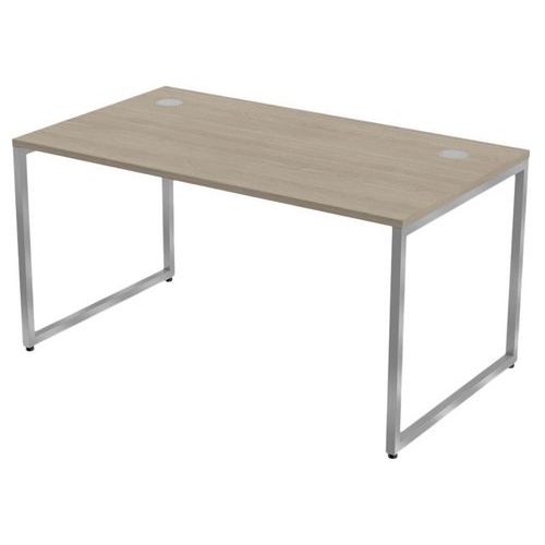 Bureau Kad Pieds Cadres 140 X 80 Cm Chêne Gris Alu