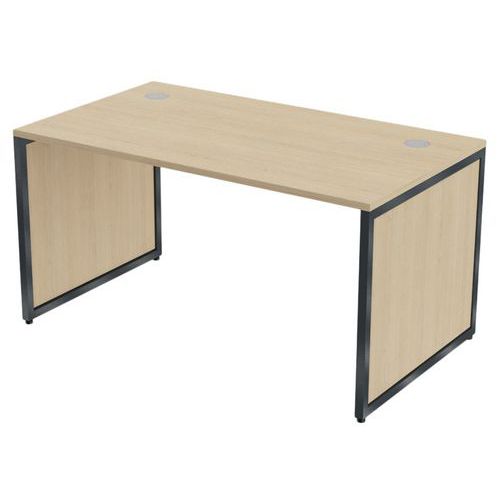 Bureau Kad Pieds Panneaux 140 X 80 Cm Chêne Anthracite