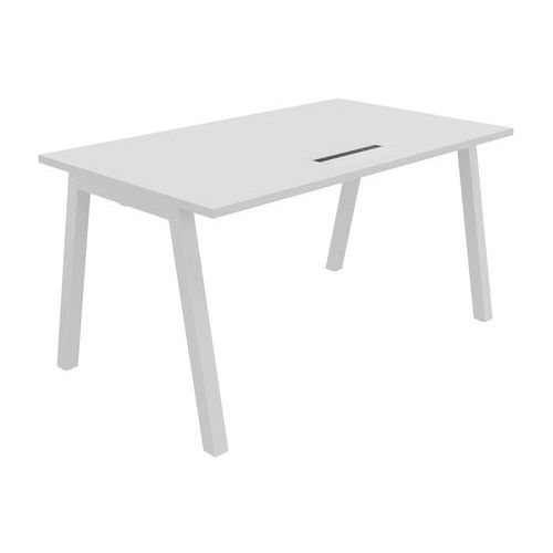 Bureau Partage 140 X 80 Cm Avec Top Access Blanc / Blanc