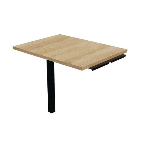 Buronomic - Extension de bureau Astro Partage 80x60 cm Chêne vieilli - 1 pied métal Noir - Éco-responsable