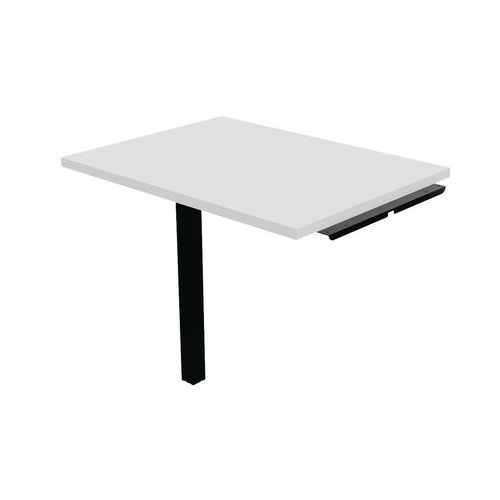 Buronomic - Extension de bureau Astro Partage 80x60 cm Blanc - 1 pied métal Noir - Éco-responsable