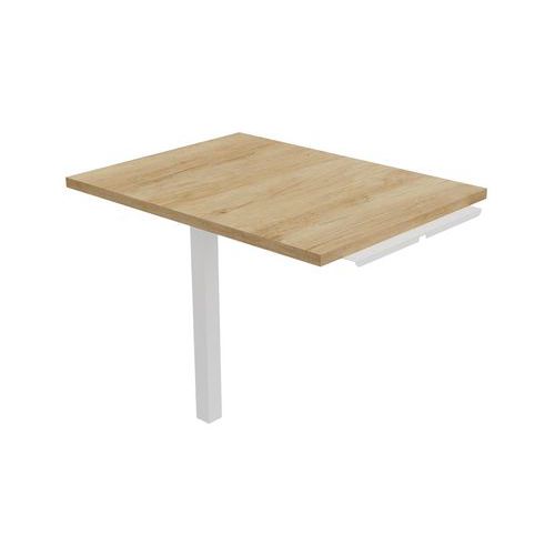 Buronomic - Extension de bureau Partage/Astro 80x60 cm Chêne vieilli - 1 pied métal Blanc - Éco-responsable