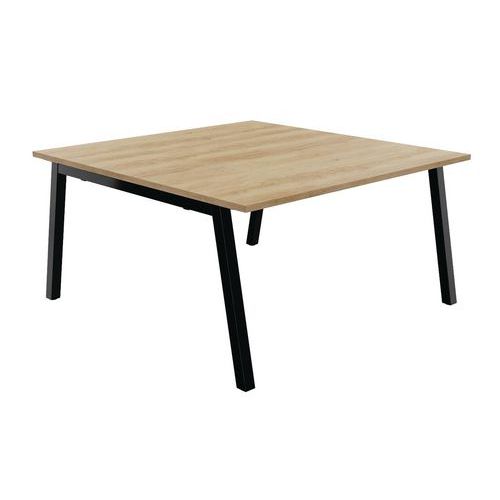 Table Partage 140 X 143 Cm Chêne Vieilli / Noir