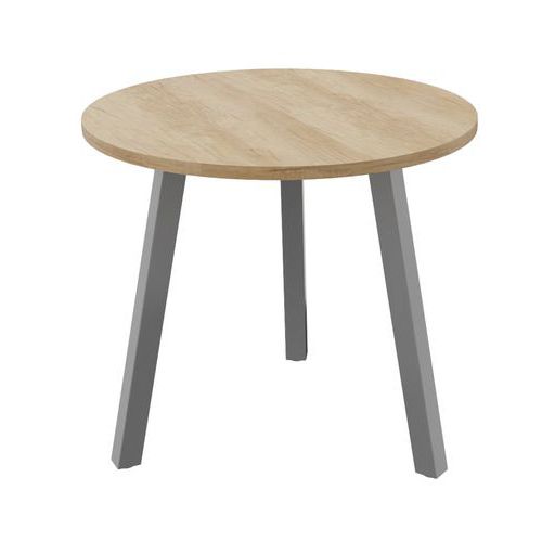 Table Partage Ã˜ 80 Cm Chêne Vieilli / Alu
