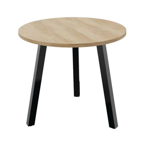 Table Partage Ã˜ 80 Cm Chêne Vieilli / Noir