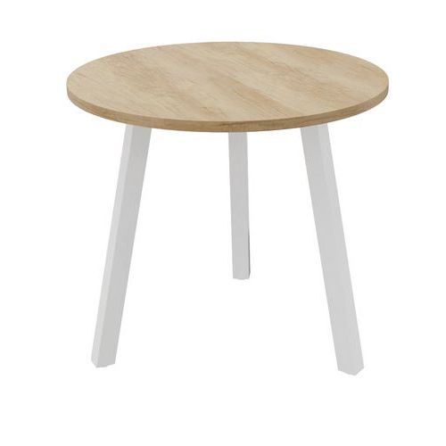 Table Partage Ã˜ 80 Cm Chêne Vieilli / Blanc