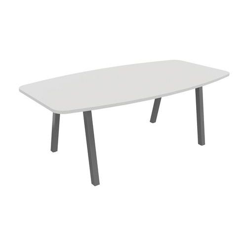 Table Tonneau Partage 200 X 100 Cm Blanc / Alu