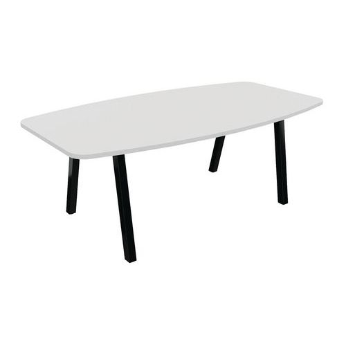 Table Tonneau Partage 200 X 100 Cm Blanc / Noir