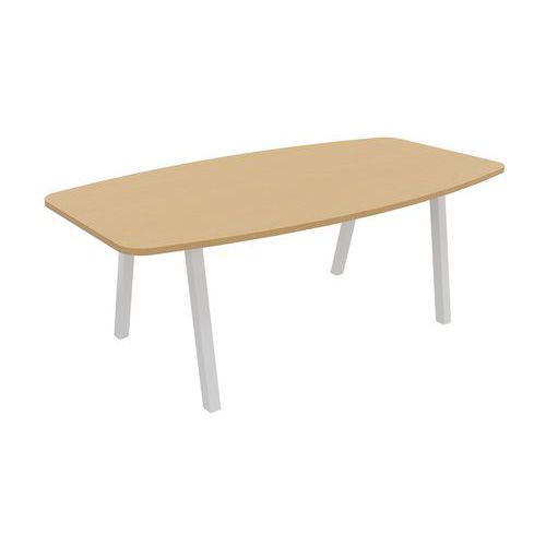 Table Tonneau Partage 200 X 100 Cm Hêtre / Blanc