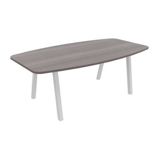 Table Tonneau Partage 200 X 100 Cm Cèdre / Blanc