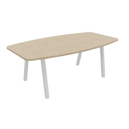Table Tonneau Partage 200 X 100 Cm Chêne / Blanc