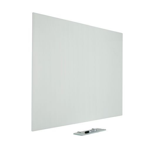 Smit Visual - Tableau en verre trempé Premium 90x120 cm Blanc - Magnétique et Lean Management - Fixation murale incluse