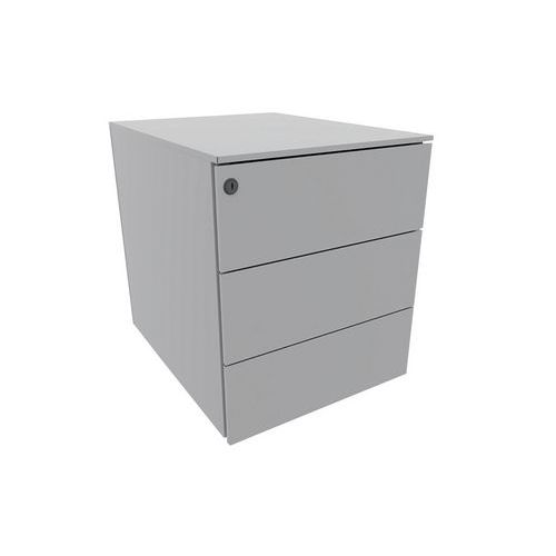 Caisson Métal L.42xp.533xh.505 Cm 3 Tiroirs Gris