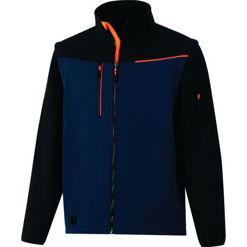 Delta Plus - Veste Softshell 2 en 1 SOCCIA Bleu Marine-Noir Taille XL - 95% Recyclé - Éco-responsable