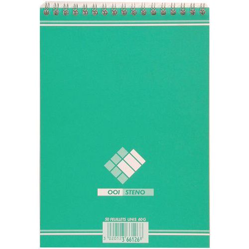 Bloc-notes 001 Sténo Spirale A5 100p 60g Uni Sténo