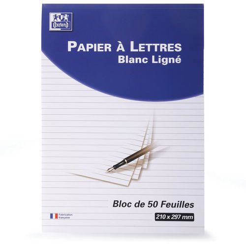 Bloc De Correspondance Endossé A4 100p 80g Ligné 8mm