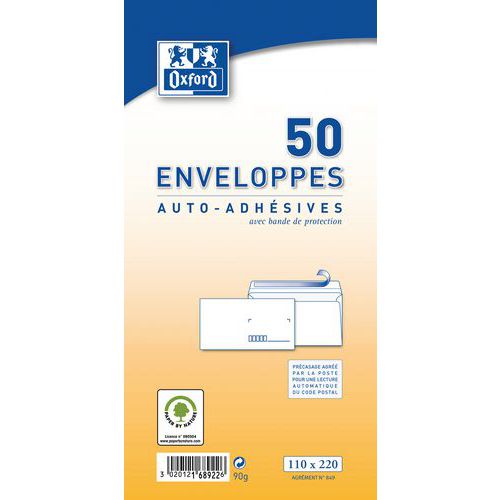 Enveloppes 110x220 Auto Adhésives Précasées