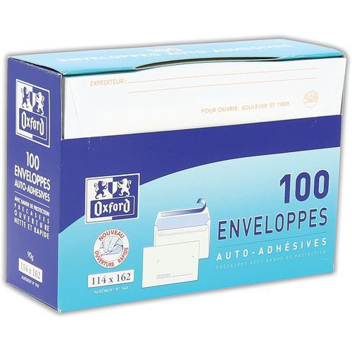 Enveloppes 114x162 Auto Adhésives Précasées Boite Distrib.