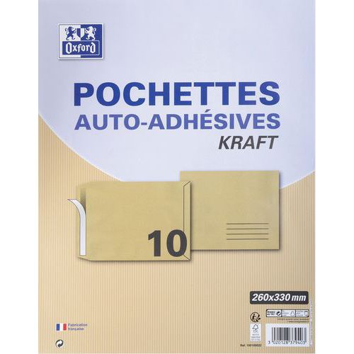 Pochettes 260x330 90g Auto Adhésives Zone D'expédition