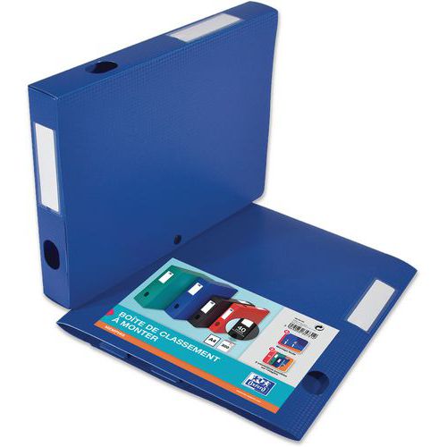 Boite Oxford Memphis 24x32 Dos 40mm Polypro à Plat - Bleu