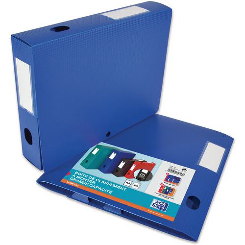 Boite Oxford Memphis 24x32 Dos 60mm Polypro à Plat - Bleu