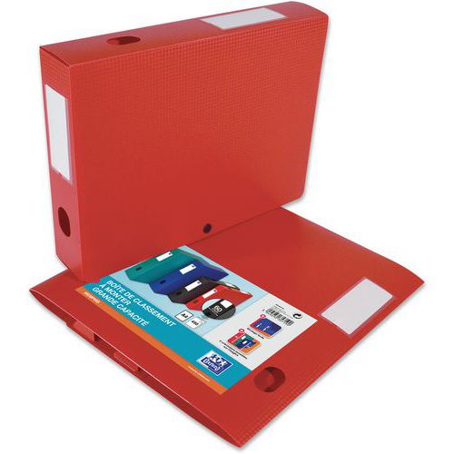 Boite Oxford Memphis 24x32 Dos 60mm Polypro à Plat - Rouge