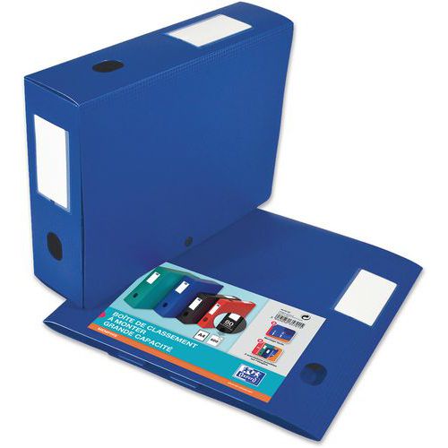 Boite Oxford Memphis 24x32 Dos 80mm Polypro à Plat - Bleu