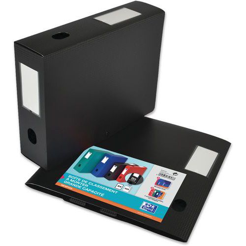 Boite Oxford Memphis 24x32 Dos 80mm Polypro à Plat - Noir